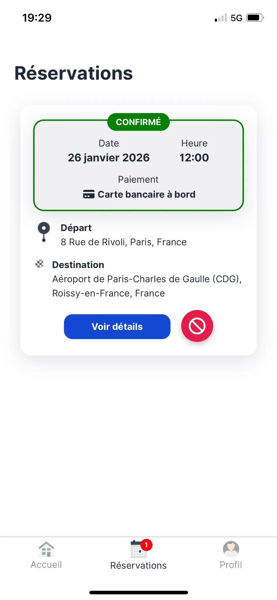 Application VTC AEROPORT — suivi chauffeur GPS aéroport Paris