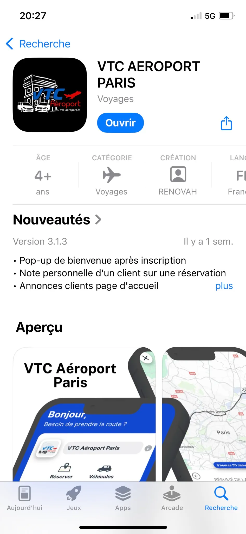 Téléchargement application vtc aeroport paris