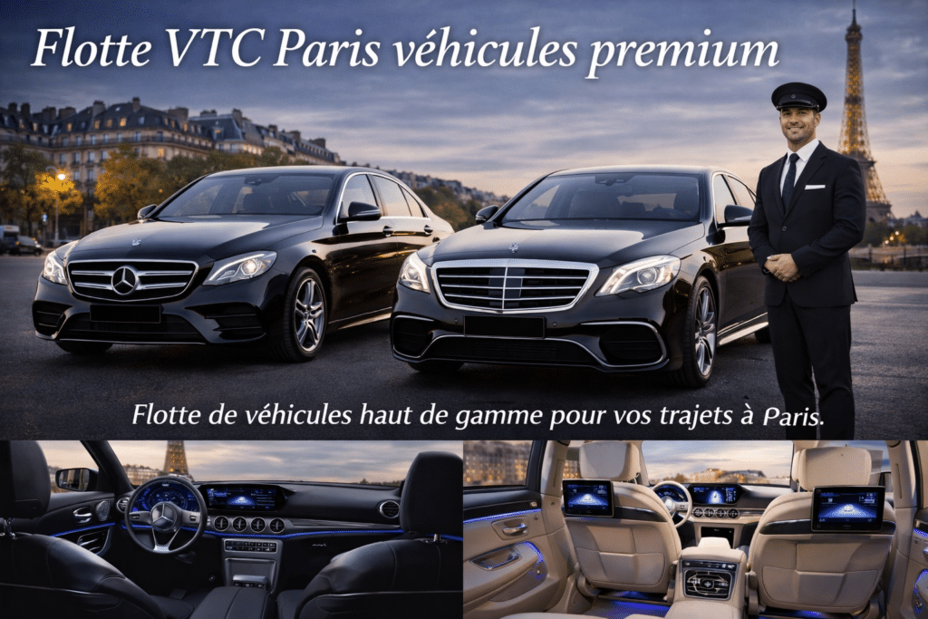 véhicules VTC Paris Mercedes Classe E S intérieur luxe