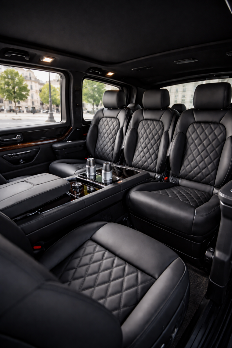 Intérieur confortable d’un VTC à Paris