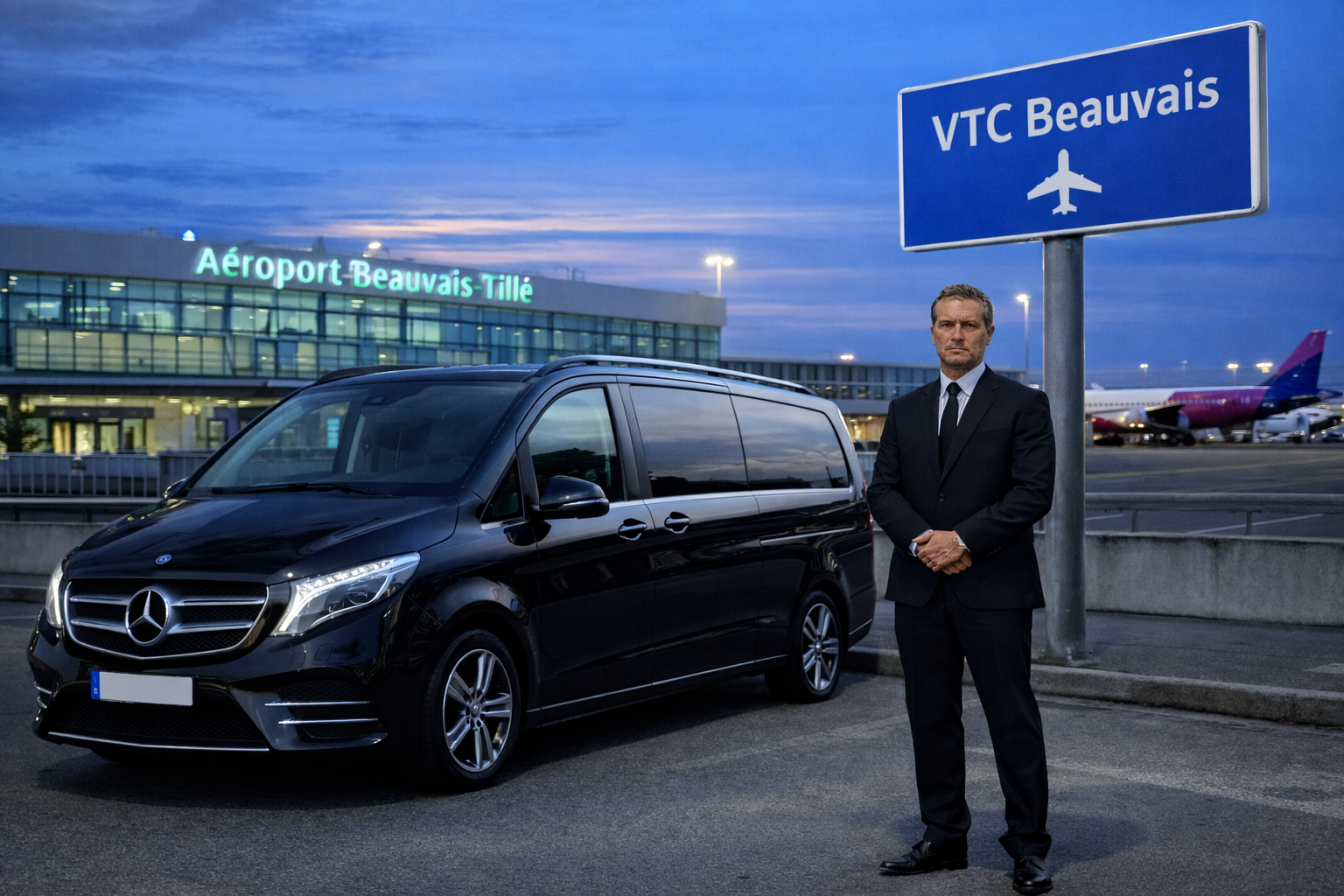 Van Paris Beauvais &mdash; Mercedes 6 places transfert groupe a&eacute;roport Beauvais-Till&eacute; prix fixe