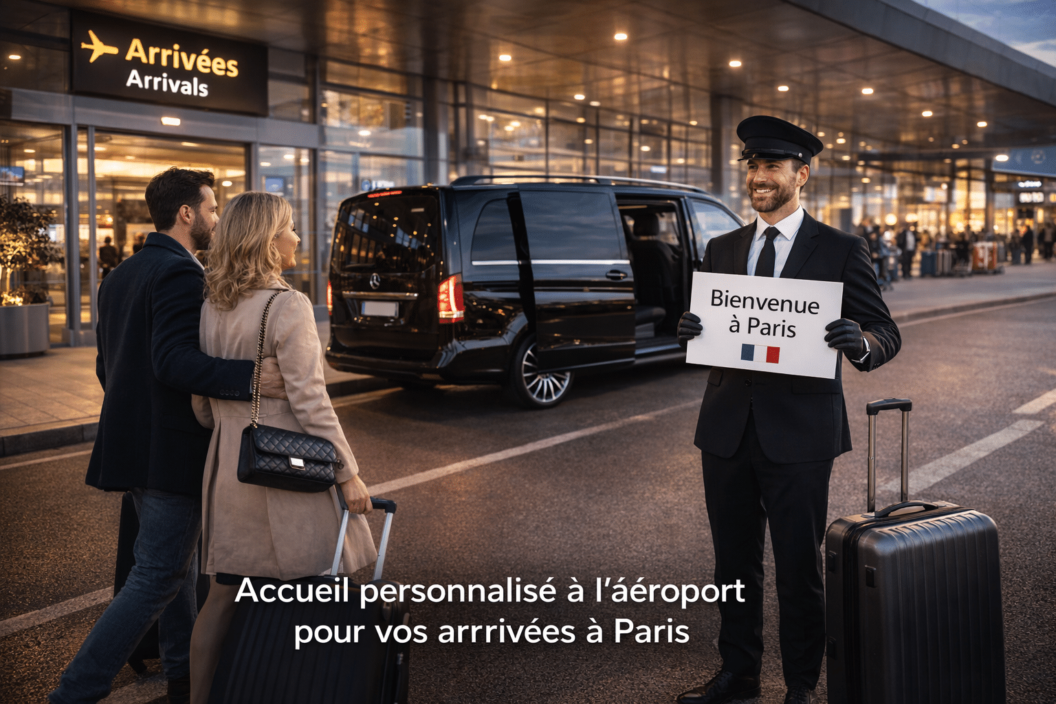 chauffeur vtc pancarte aeroport paris vol retarde