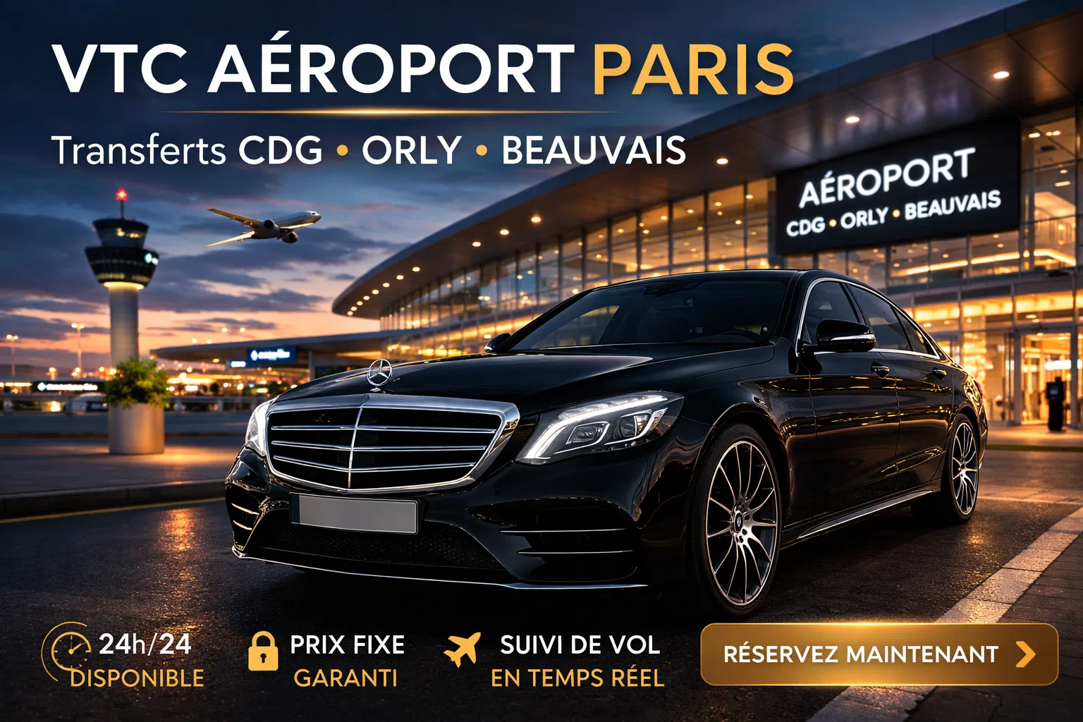 Tarifs VTC Aéroport Paris à prix fixe pour les transferts aéroport
