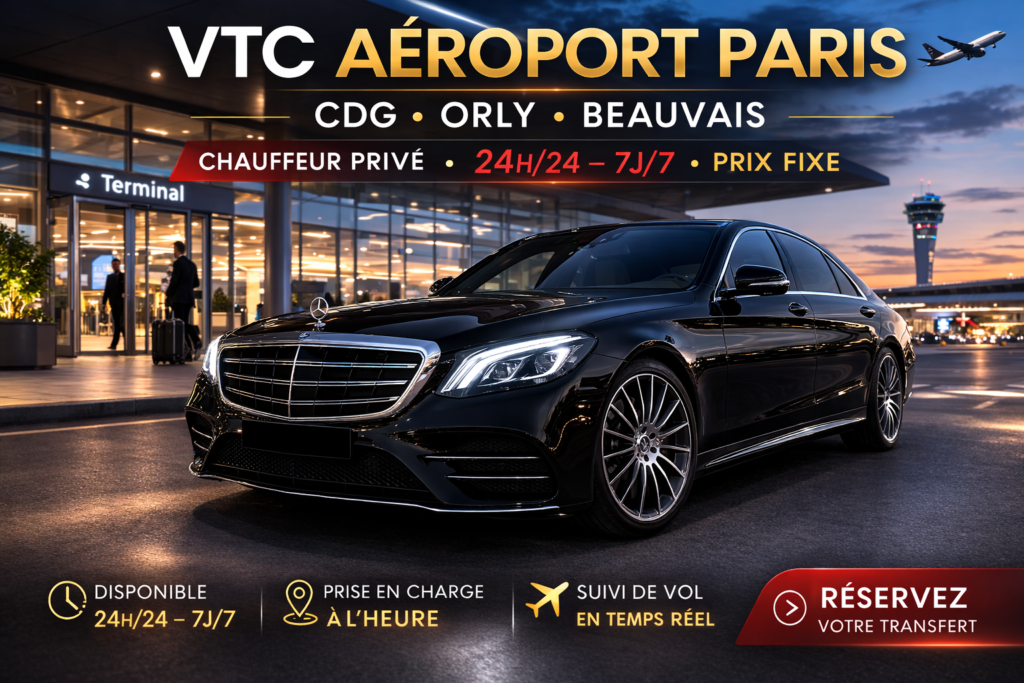 VTC aéroport Paris avec chauffeur privé