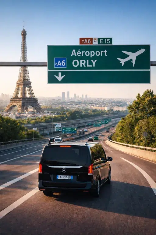 VTC à l'aéroport de Paris-Orly pour un transfert vers Paris